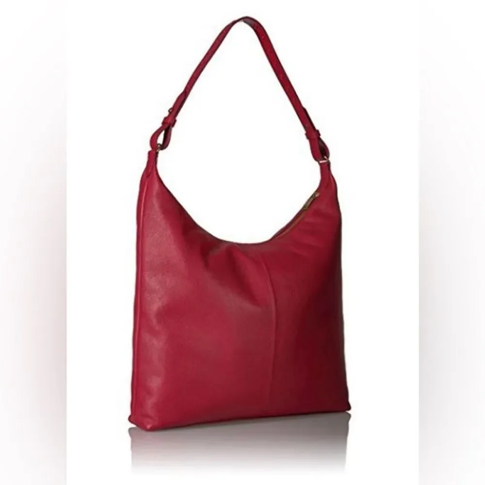 Fossil Women's Cleo Leather Hobo Shoulder Bag in Red Velvet
